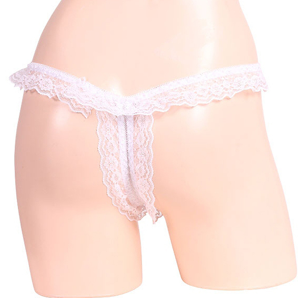 レースの揺れ感が際立つオープンショーツ ホワイト