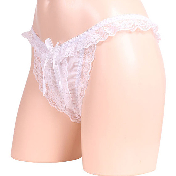 レースの揺れ感が際立つオープンショーツ ホワイト