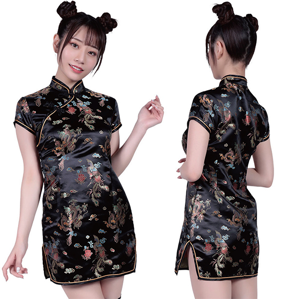 攻めるチャイナ服 ミニ ブラック