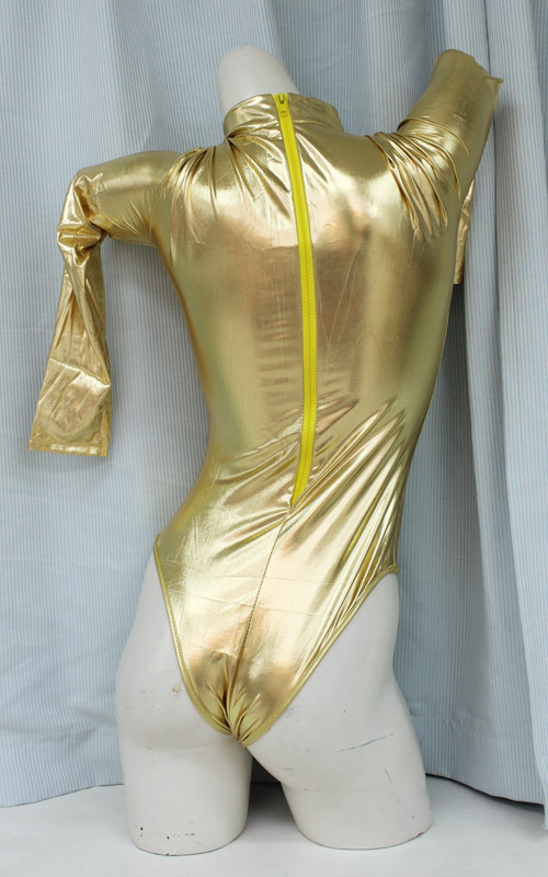【2190円★数量限定】長袖ハイネックレオタード ゴールド BIG<お一人様1点限り>