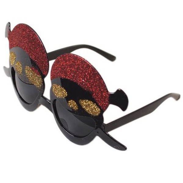 【340円★数量限定】海賊ドクロ仮面サングラス単品 黒×赤<お一人様1点限り>